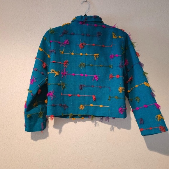 Kindred Spirit Women's Woven Colorful Fringe Short Jacket Size Medium - Picture 5 of 5